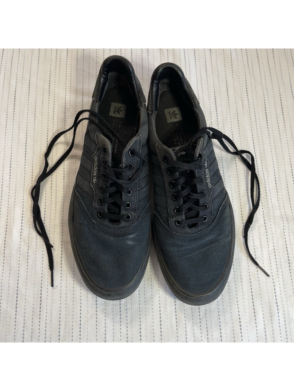 Adidas 3MC Mens Size 12 Vulc Skate Core Triple Black Low Lace Up Sneakers Shoes